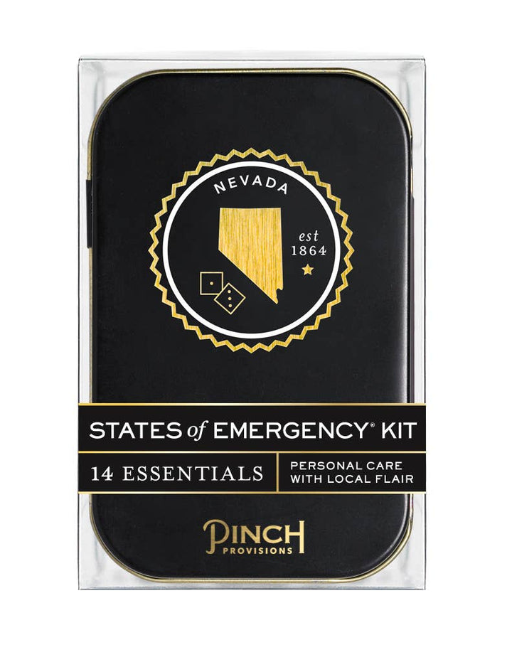 States of Emergency Kit packaging with Nevada design and &