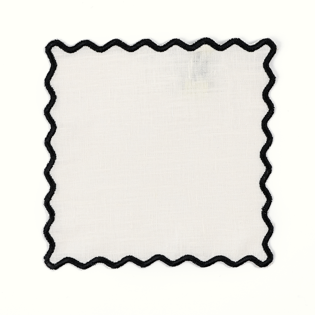 Cream Linen Square Cocktail Napkins - Set of 4