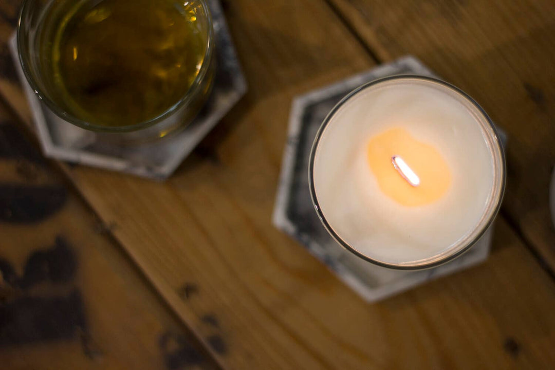 Private Label 8oz Clear Tumbler Soy Wax Candle: Provide My Own Artwork / No 1. Tobacco + Vanilla