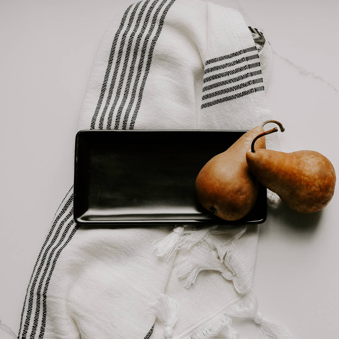 Black Stoneware Tray - Home Decor &amp; Gifts