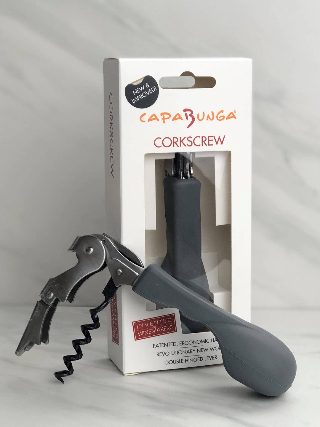 Ergonomic Silicone Handled Corkscrew | Wine Opener: Black