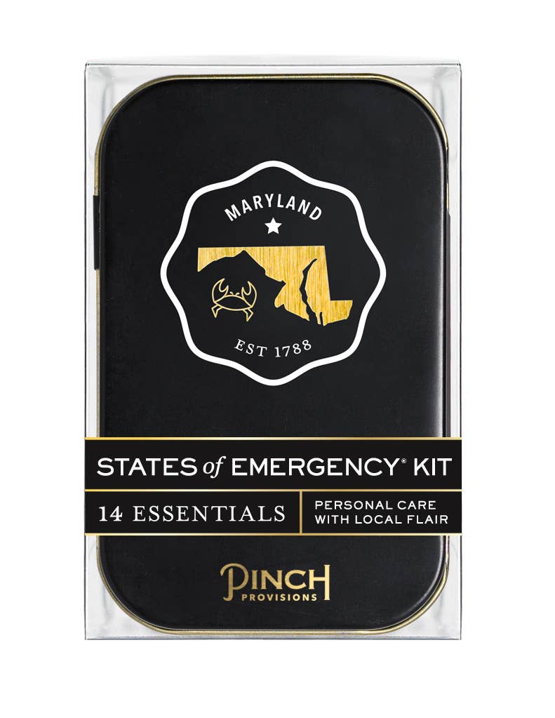 States of Emergency kit packaging with Maryland design and &