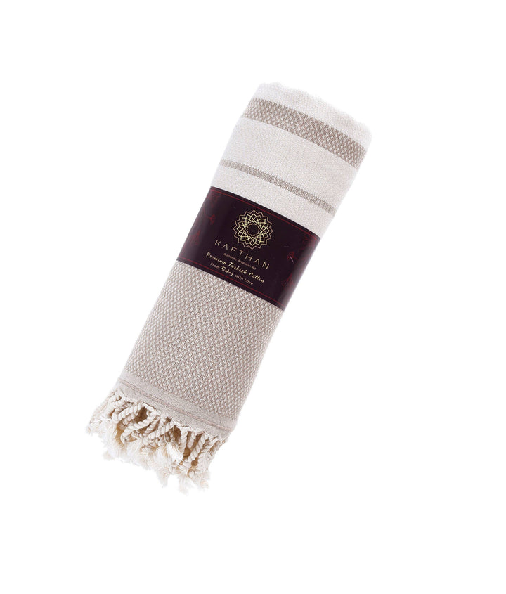 100% Cotton Turkish Towel [Bath &amp; Beach, Blanket]: Beige