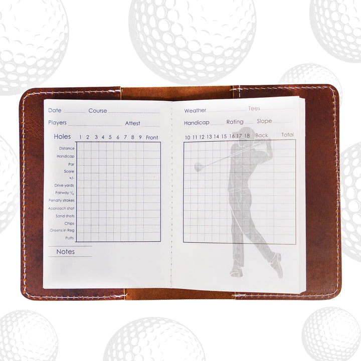 Leather Golf Log &amp; Scorecard Book