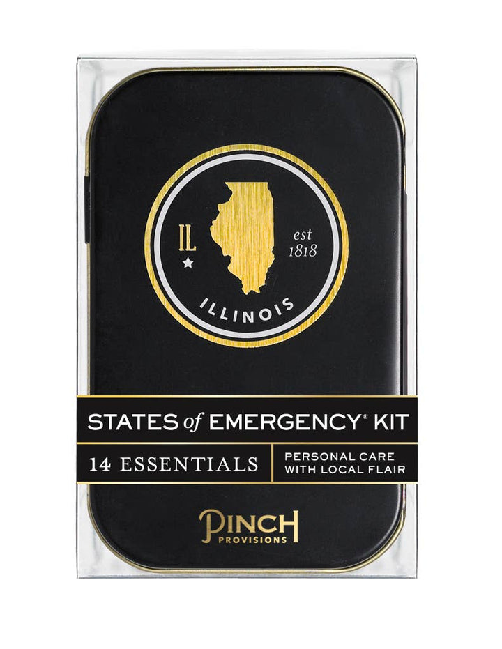States of Emergency Kit packaging with Illinois logo and text on a white background