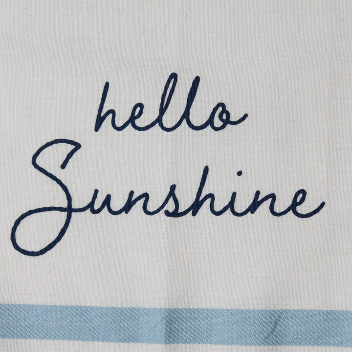 White "Hello Sunshine" Screen Printed Kitchen Tea Towel