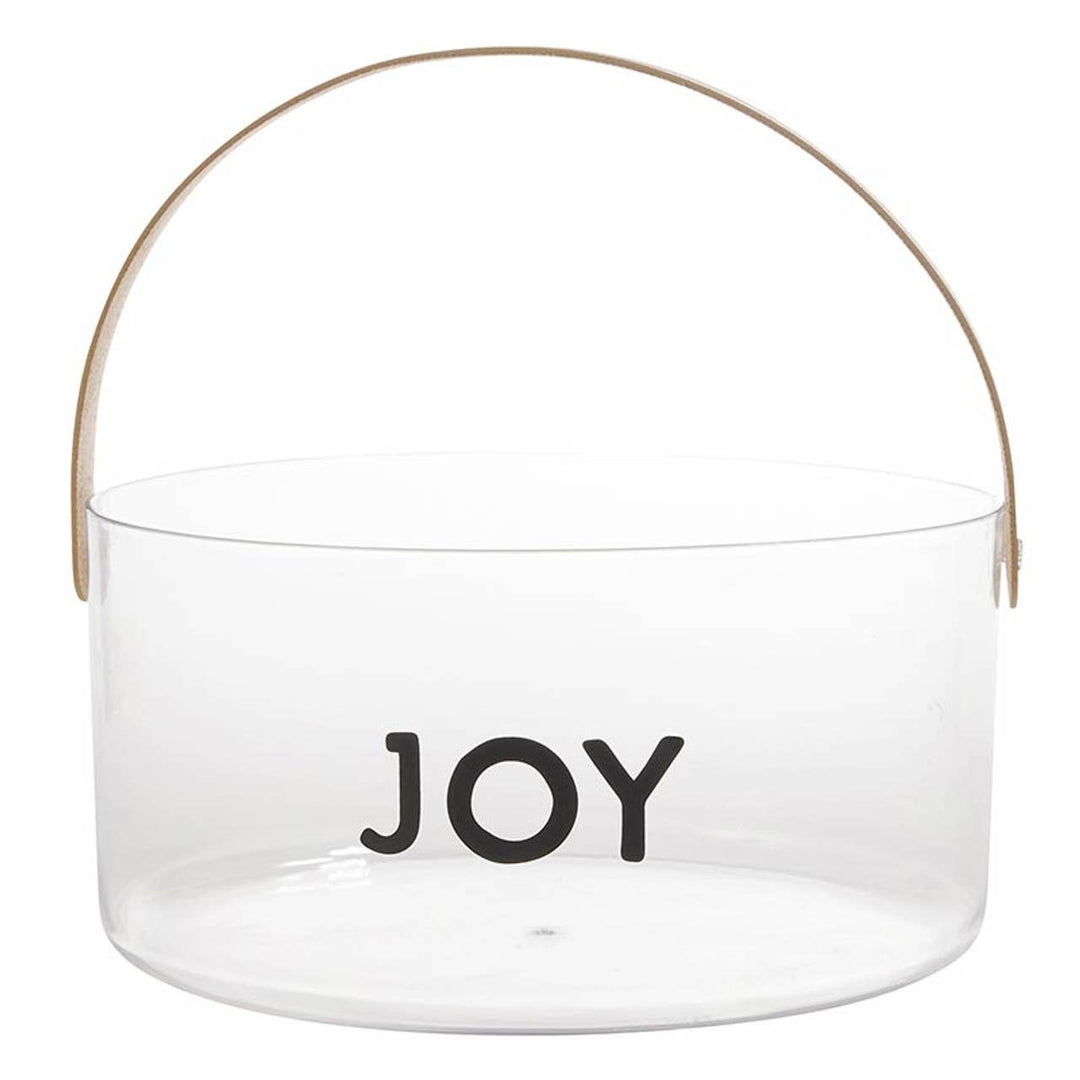 Clear acrylic container with a handle and &