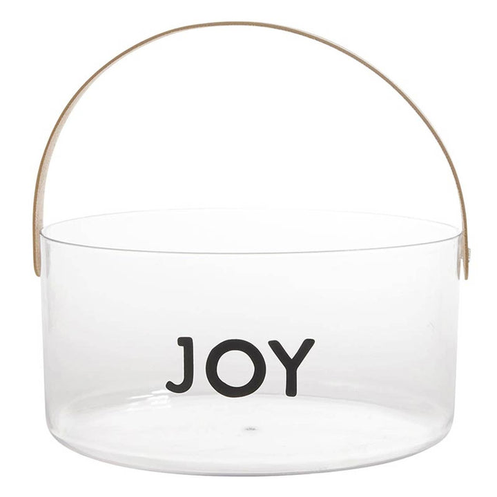 Clear acrylic container with a handle and &