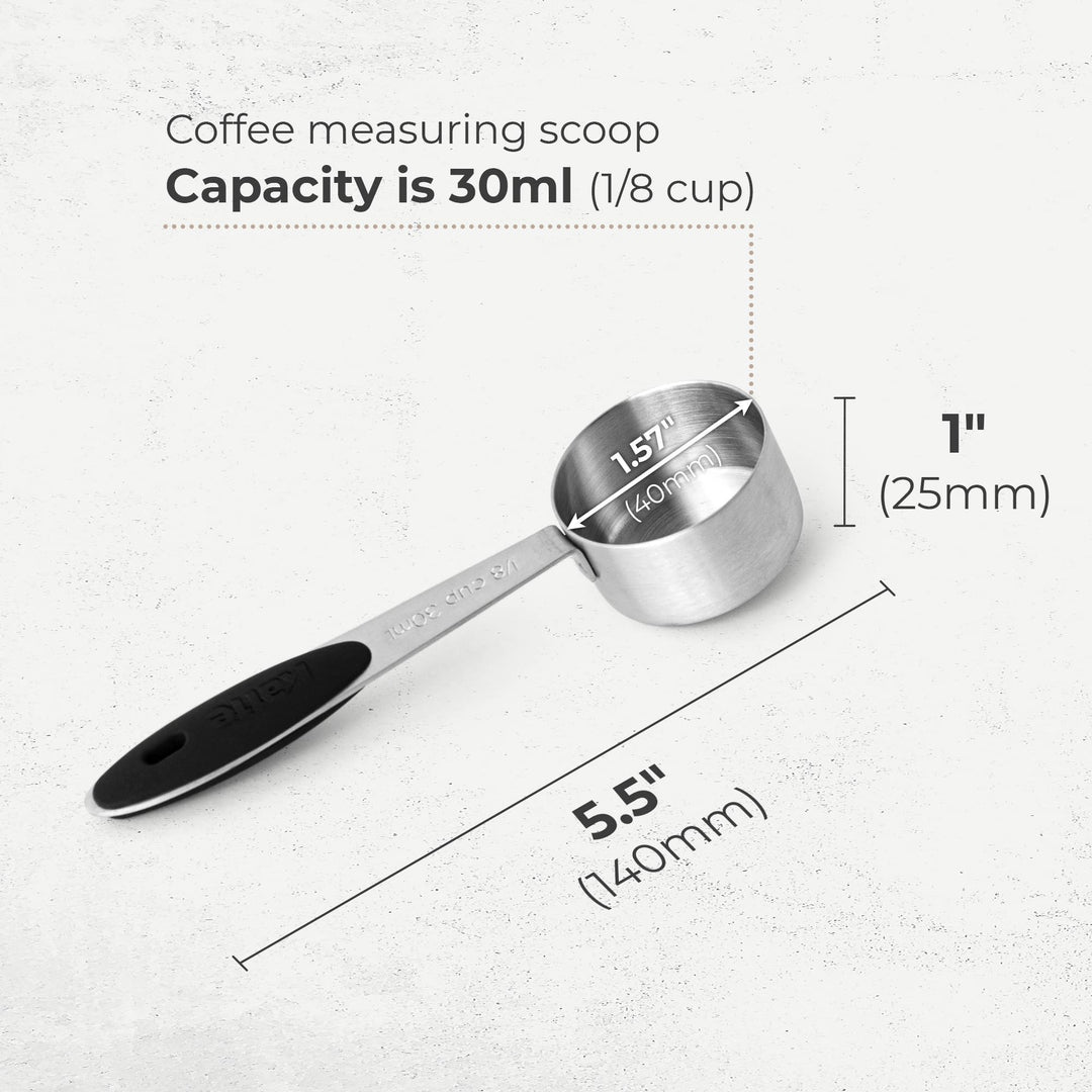 Kaffe Coffee Scoop (1/8 cup / 30ml) Stainless with Silicone