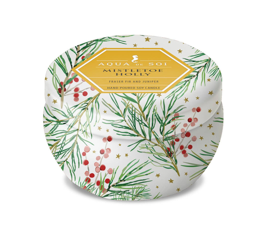 Mistletoe &amp; Holly 4oz Petite Aqua De Soi Tin