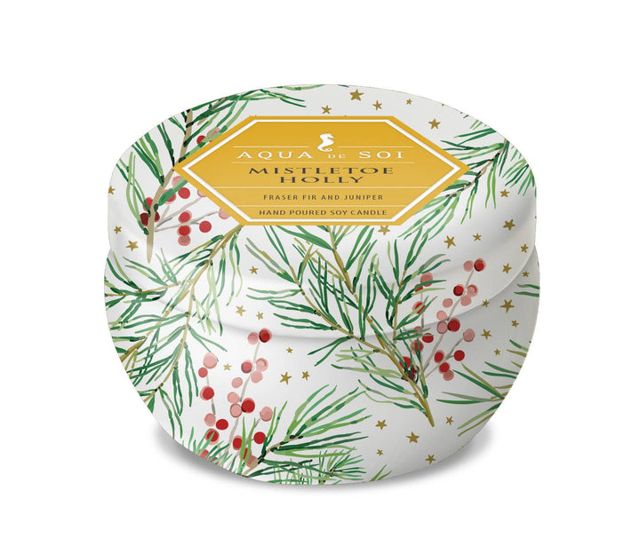 Mistletoe &amp; Holly 4oz Petite Aqua De Soi Tin