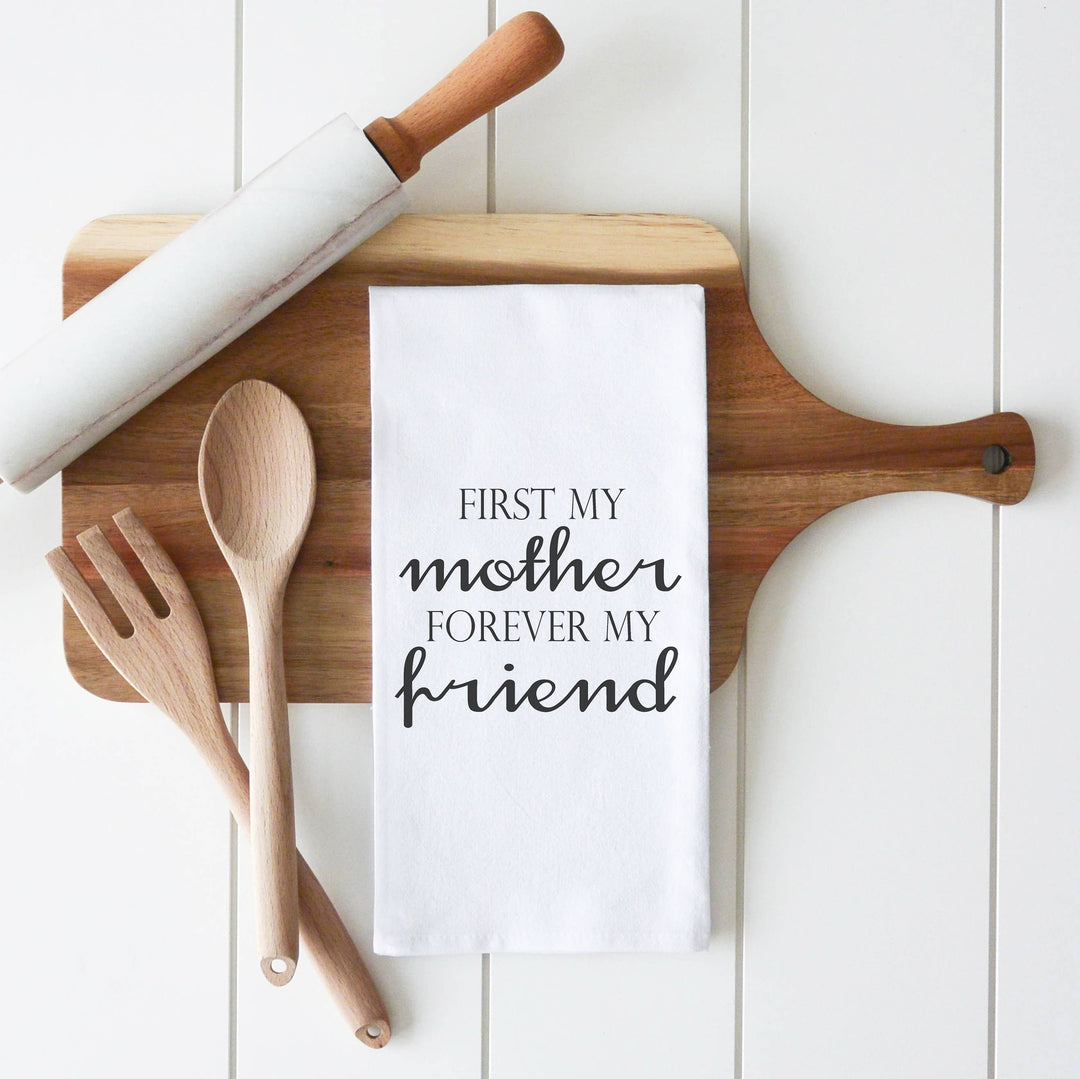 Forever My Friend Tea Towel: White