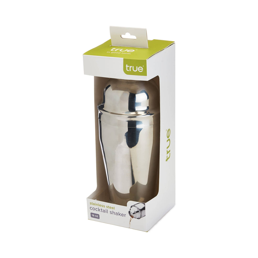 Silver cocktail shaker in a &