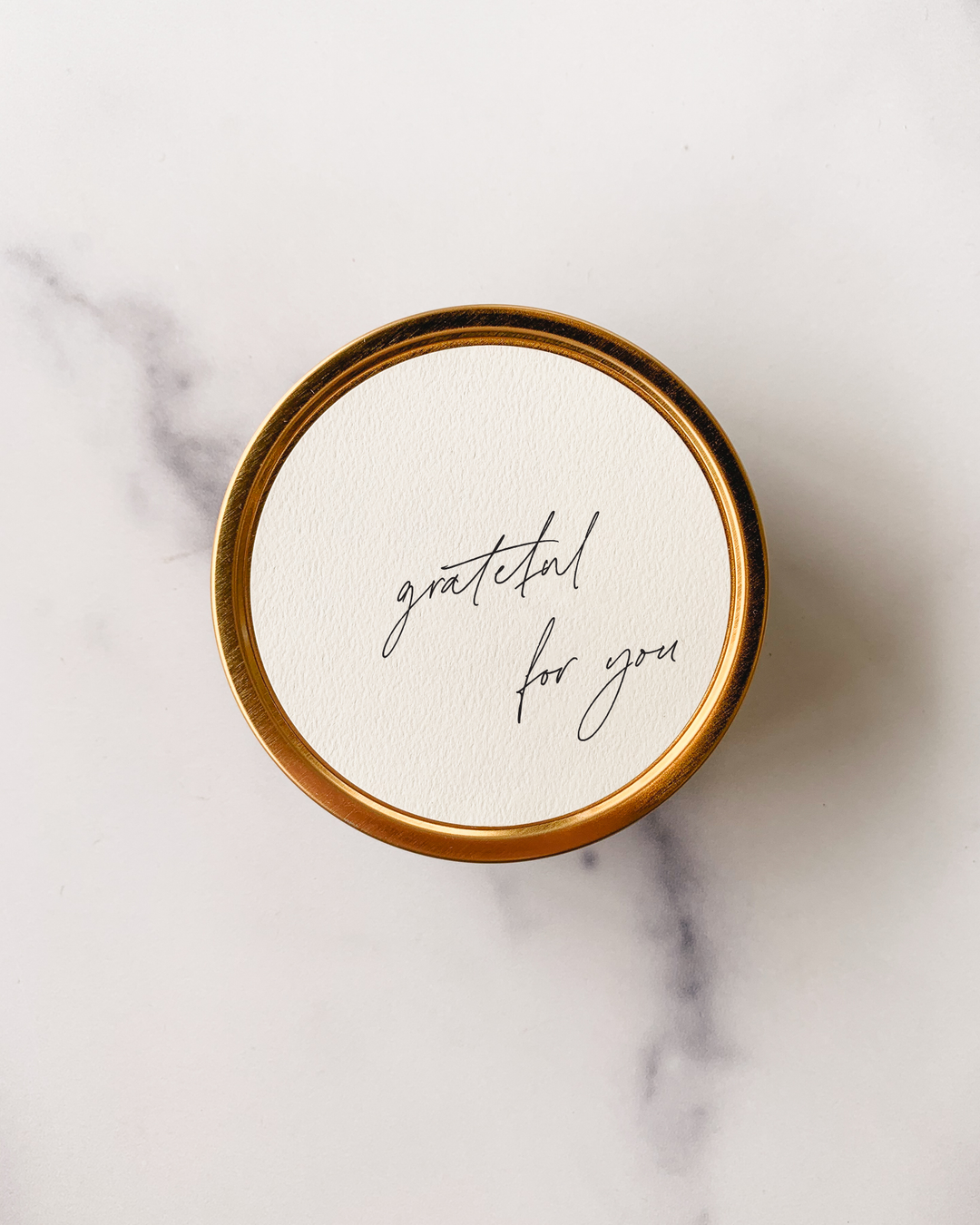 "Grateful for You" - Candle Tin: Amber + Cardamom