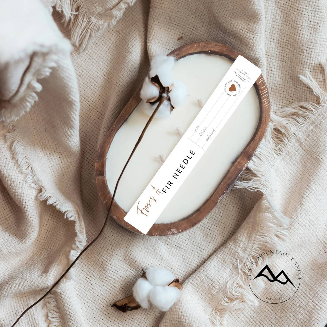 3 Wick Natural Wood Dough Bowl: Vanilla Bean Noel