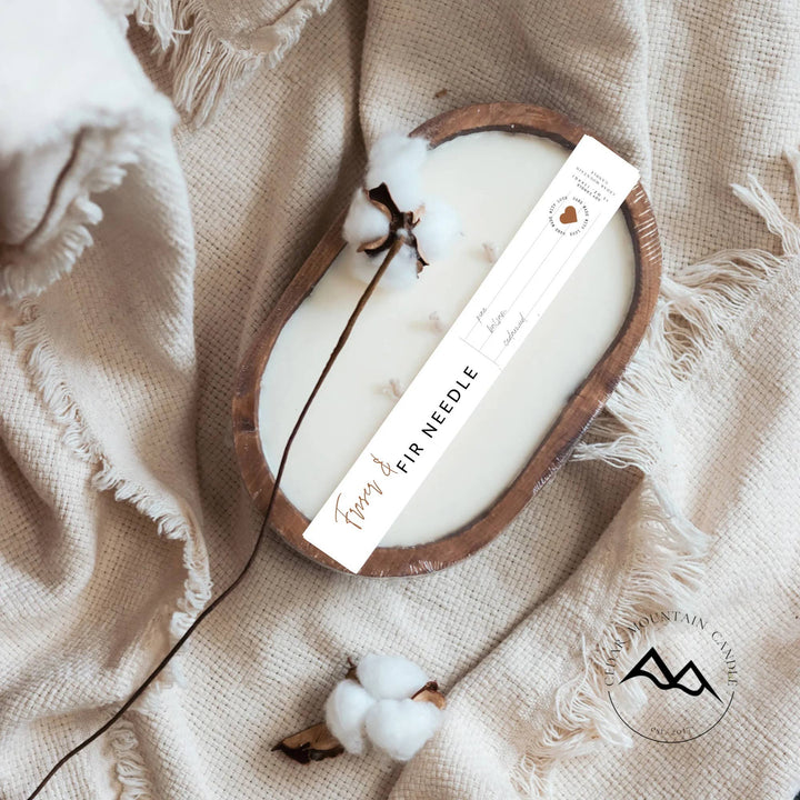 3 Wick Natural Wood Dough Bowl: Vanilla Bean Noel