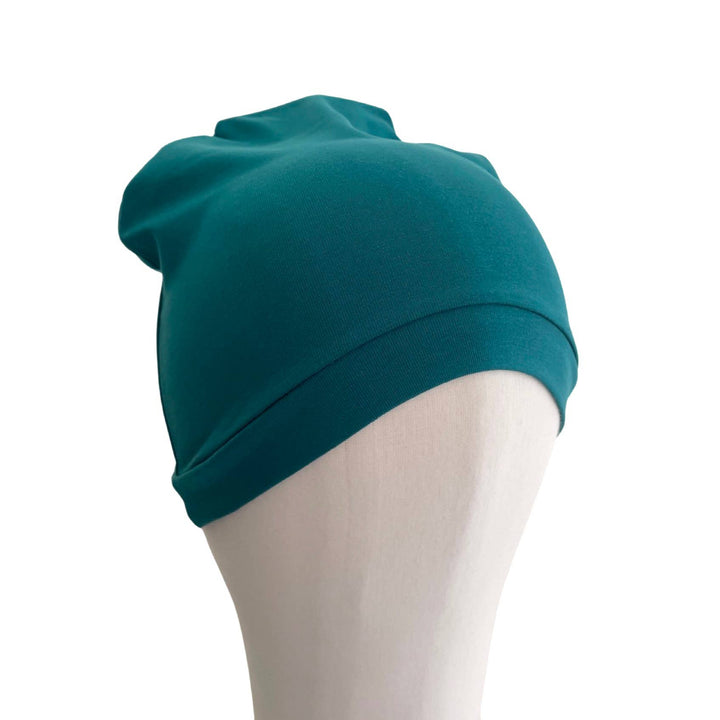 Colourful Soft Stretchy Chemo Teal Blue Beanie Hat for Women