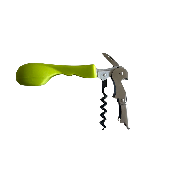 Ergonomic Silicone Handled Corkscrew | Wine Opener: Black