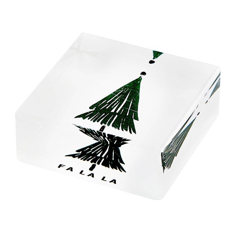 Clear box with green Christmas trees design