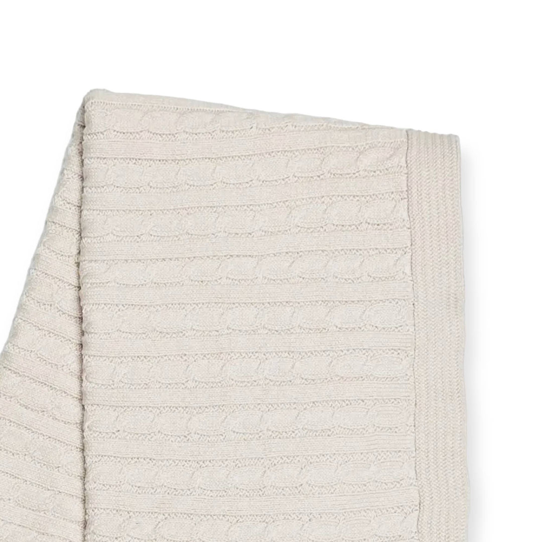 Mini Cable Sweater Knit Baby Blanket (Organic Cotton): Natural