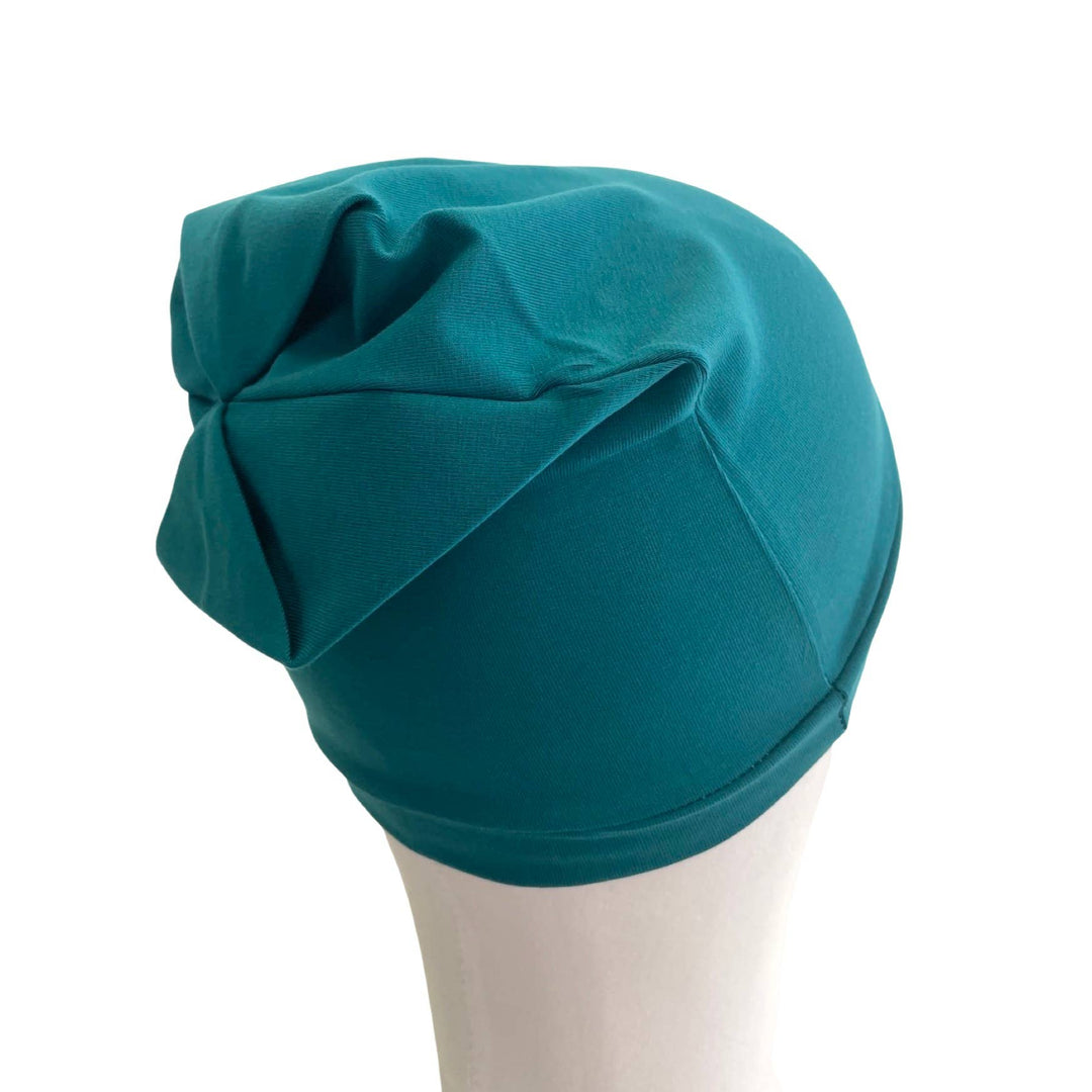 Colourful Soft Stretchy Chemo Teal Blue Beanie Hat for Women