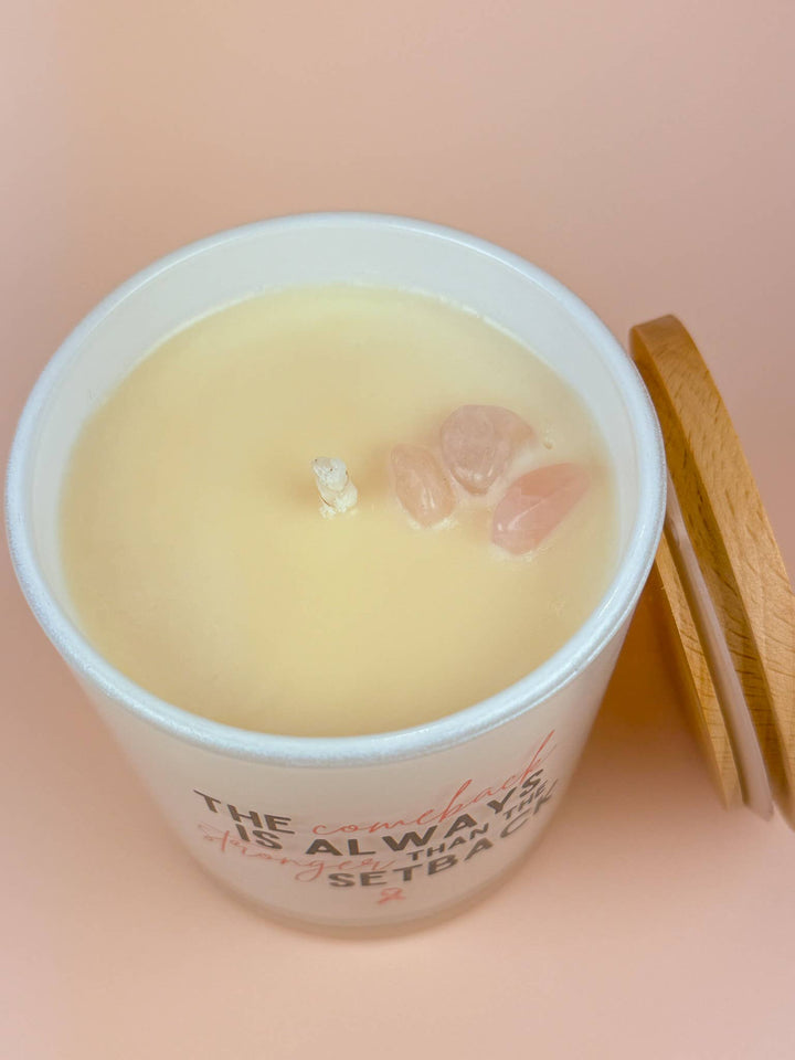 The Comeback - Breast Cancer Soy Candle: Vanilla Brûlée