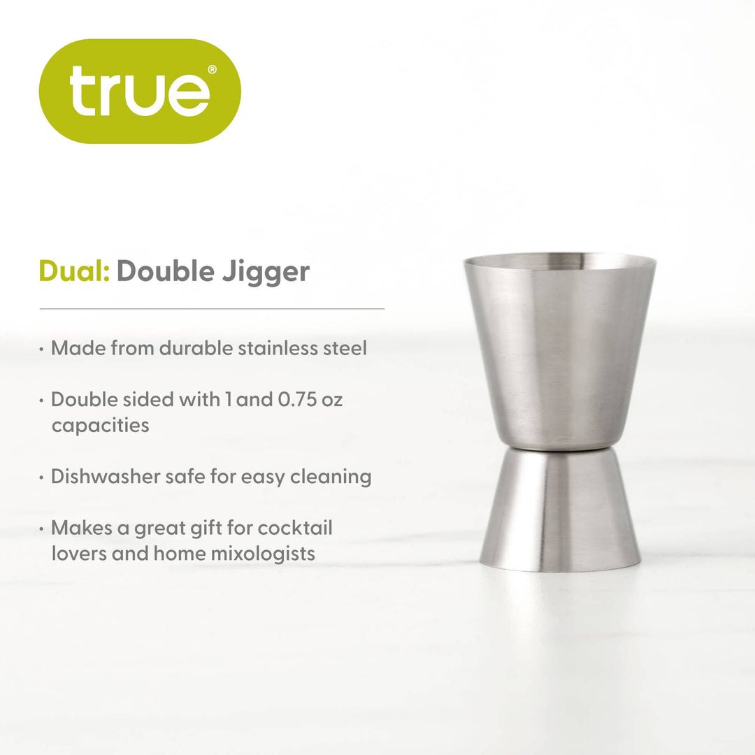 Stainless steel double jigger with &