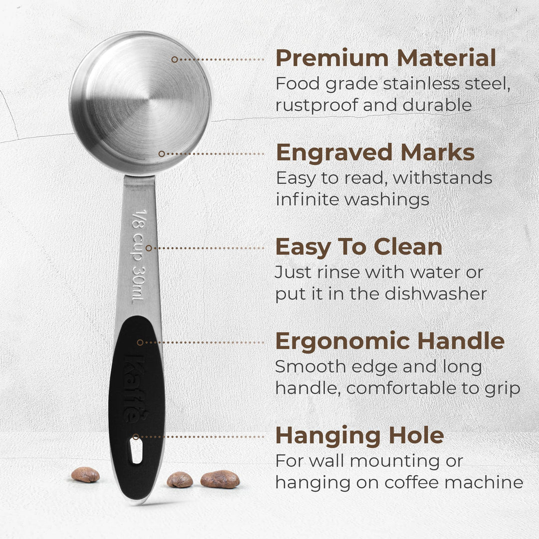 Kaffe Coffee Scoop (1/8 cup / 30ml) Stainless with Silicone