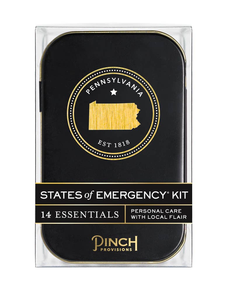 States of Emergency Kit packaging with Pennsylvania design and &
