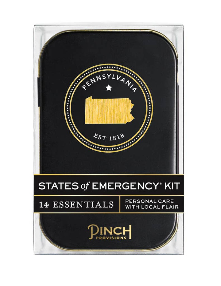 States of Emergency Kit packaging with Pennsylvania design and &