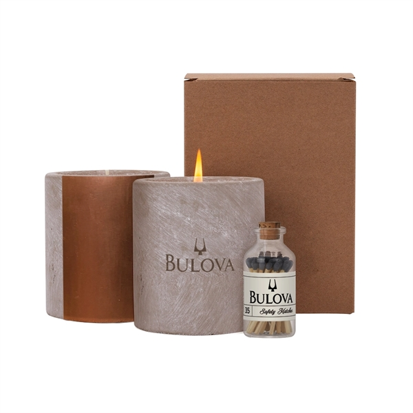 Glimmer Set (Custom Engraved Candle and matches)