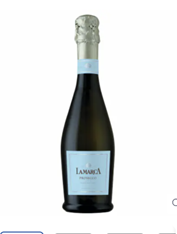Bottle of Lambrusco wine with a silver cap on a white background