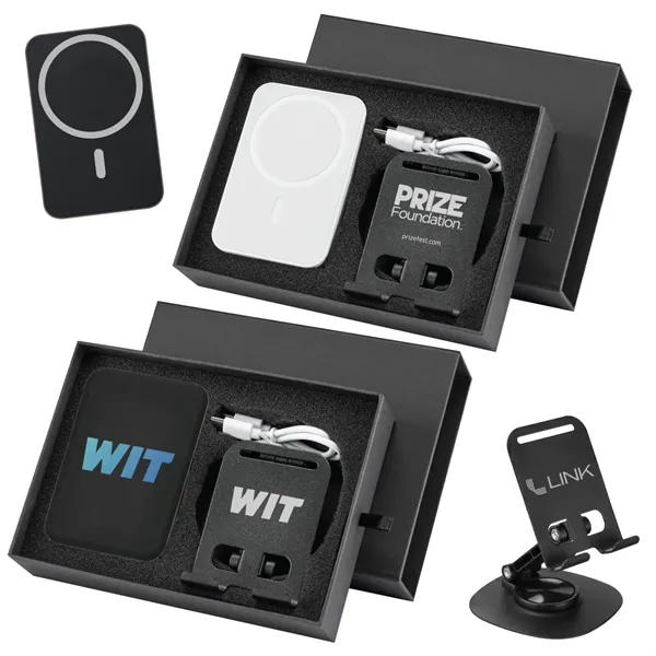 Custom Power Bank and Phone Holder Set