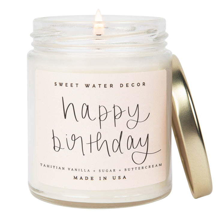 Happy Birthday 9 oz Soy Candle - Home Decor &amp; Gifts