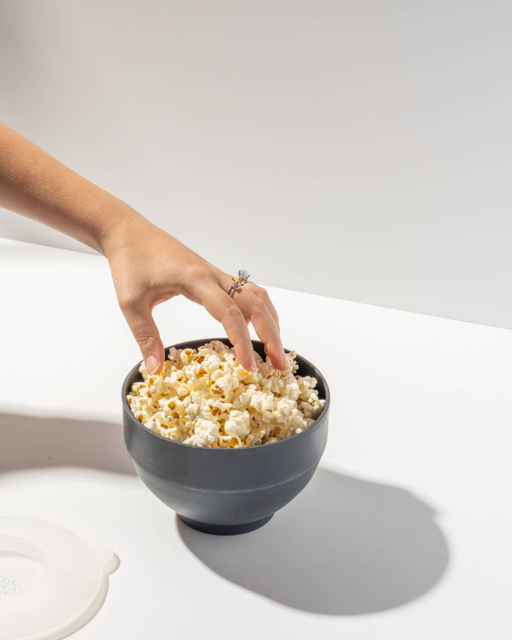Popcorn Popper Silicone Reusable Maker- Personal Mini Size: Charcoal