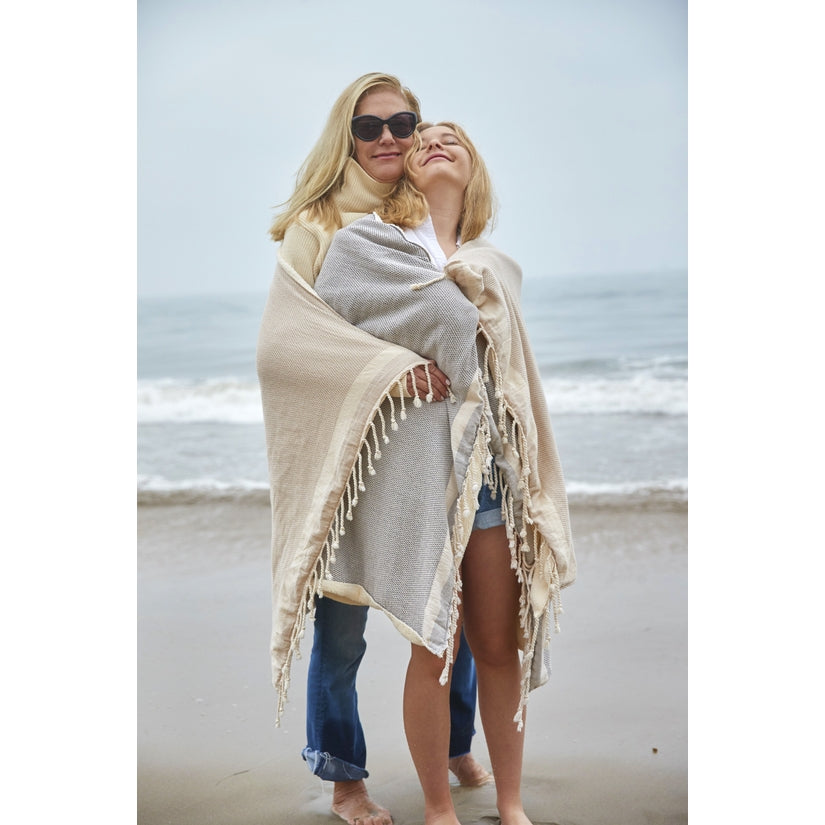 Fleece Wrap Blanket- Sand Beige
