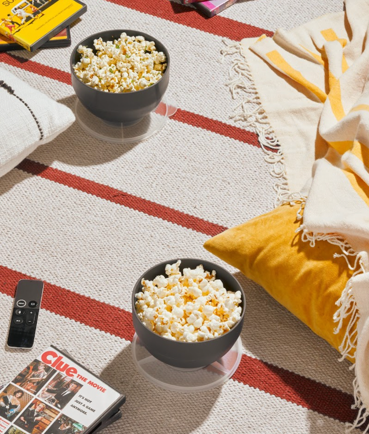 Popcorn Popper Silicone Reusable Maker- Personal Mini Size: Charcoal