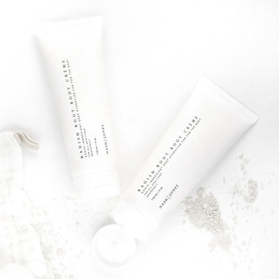 Our velvety smooth Body Crème uses a rich and luxurious formula to nourish dry skin plus a faint citrus/grapefruit scent from essential oils.    4 oz in a super soft tube in a box.