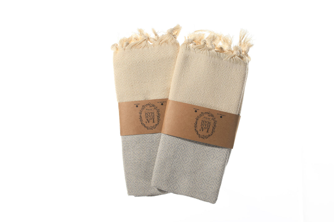 These cotton towels can also be used as placemats, for cooking, as a hand towel, dish towel, kitchen towel, hair towel, face towel and gym towel.  La&