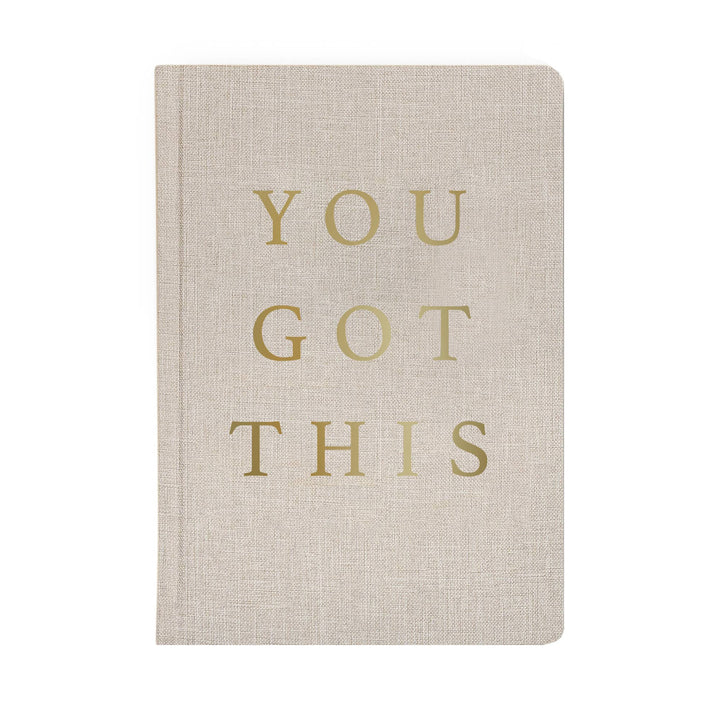 Write down all of your goals and dreams in our You Got This tan and gold fabric journal! With this chic, stylish, easy to write on notebook, there&