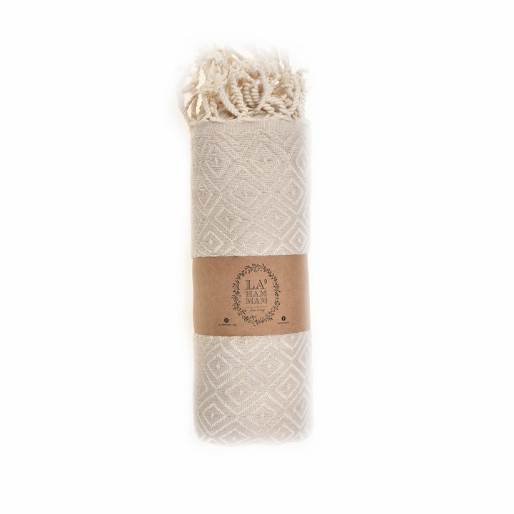 Malta Cotton Throw Blanket: Beige