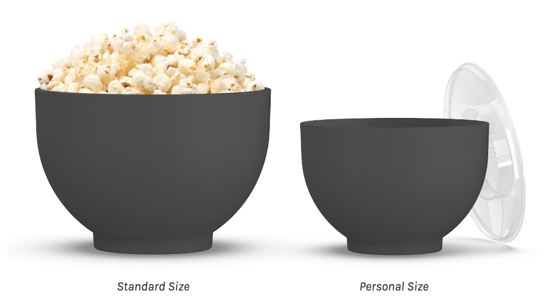 Popcorn Popper Silicone Reusable Maker- Personal Mini Size: Charcoal