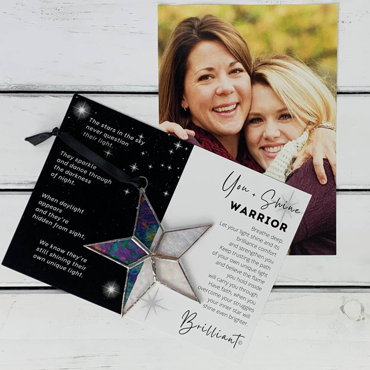 You + Shine: Warrior Handmade Stained Glass Star