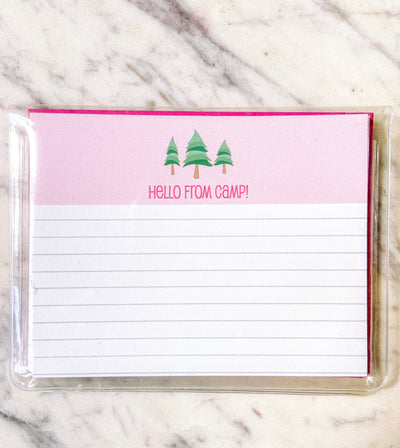 This is such a cute stationary kit for kids to take to camp with them.  They can write you letters while they are there to give to you when they see you, or if allowed, to mail.    Includes 10 stationary cards, 10 envelopes and 10 stickers.  