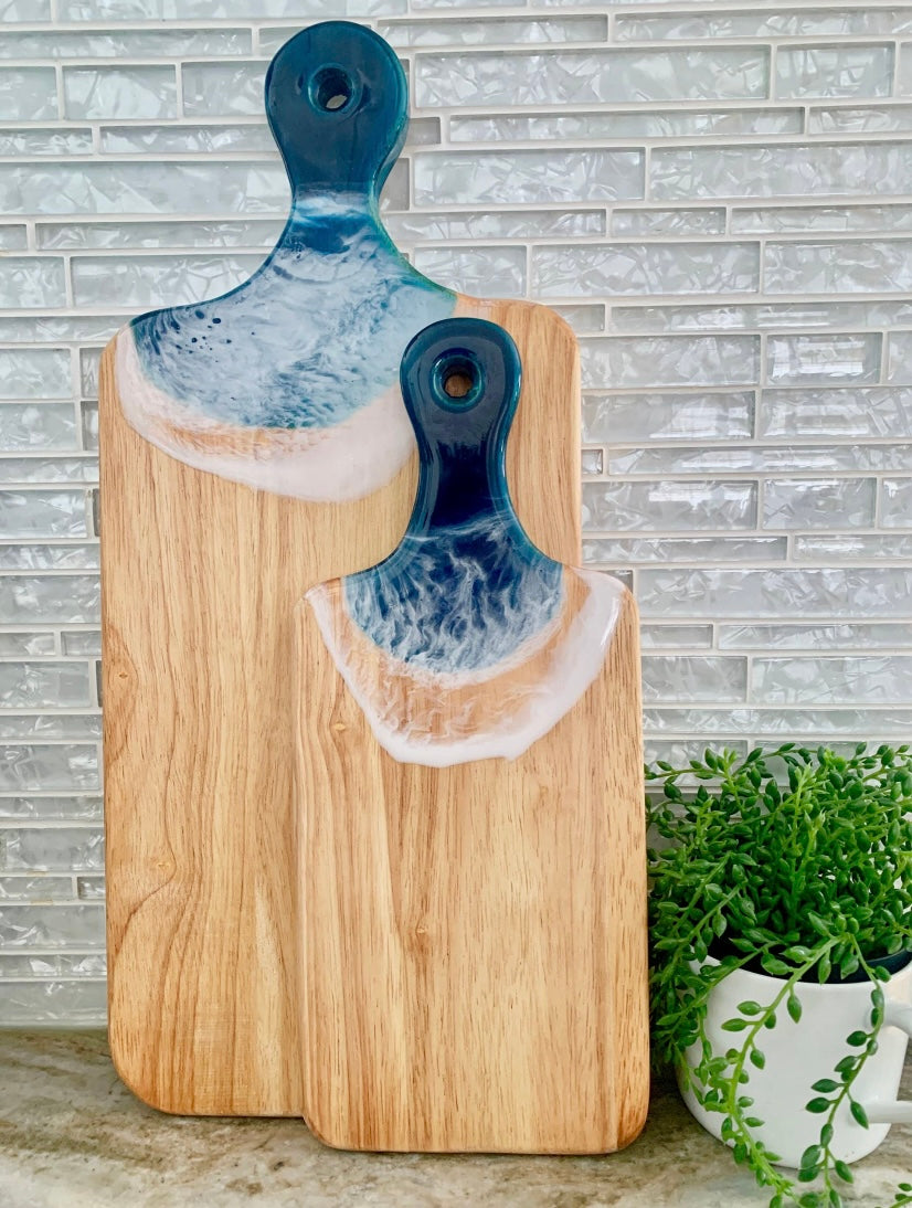 Gorgeous deep blue Large cheese and charcuterie board (18" x 8").  This beautiful board is functional art at it&