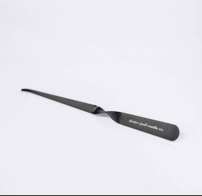 This candle maintenance set contains:       - 1 black wick trimmer, for keeping candle wicks cut short; promoting safety, prolonging the life of candles &amp; greatly reducing smoke during burning       - 1 black wick dipper for extinguishing candles with no smoke